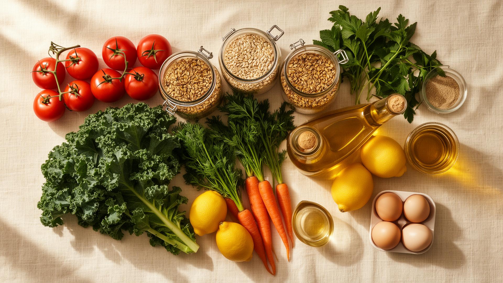 Fresh ingredients already in a kitchen
